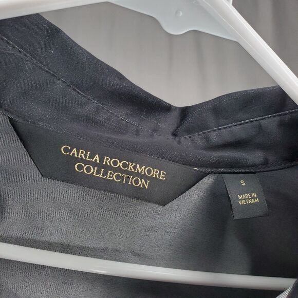 Carla Rockmore Top Women Small Black Cinched - Picture 4 of 10